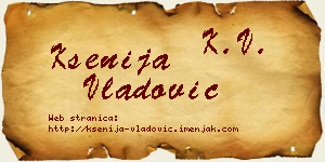 Ksenija Vladović vizit kartica
